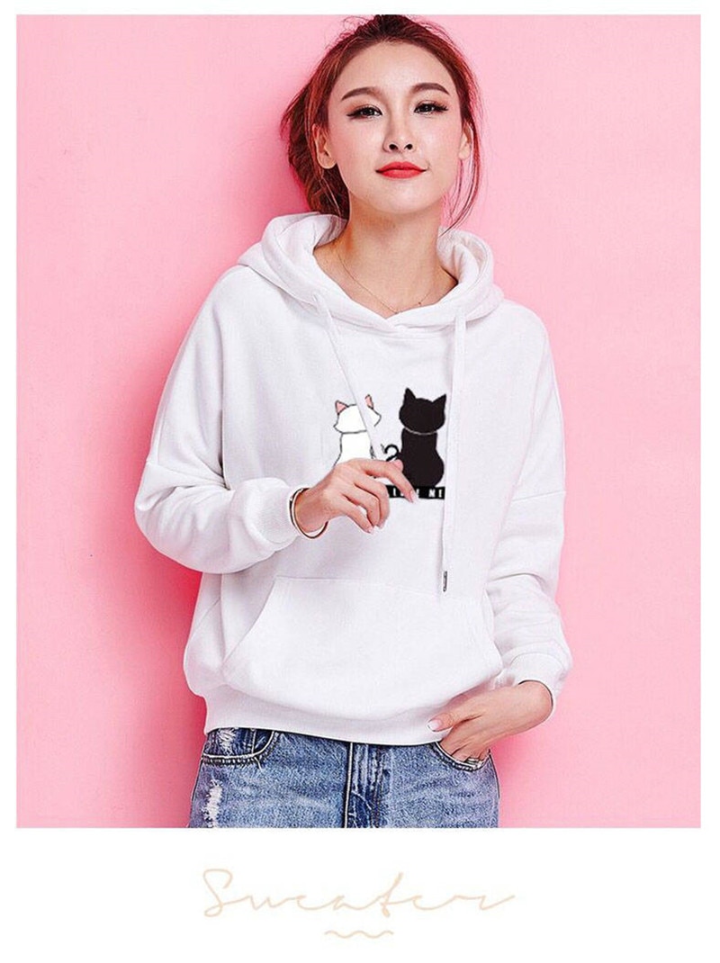 Women's Printed Casual Loose Hoodie