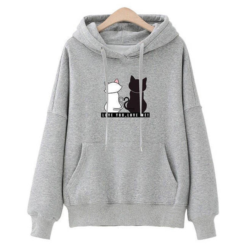 Women's Printed Casual Loose Hoodie