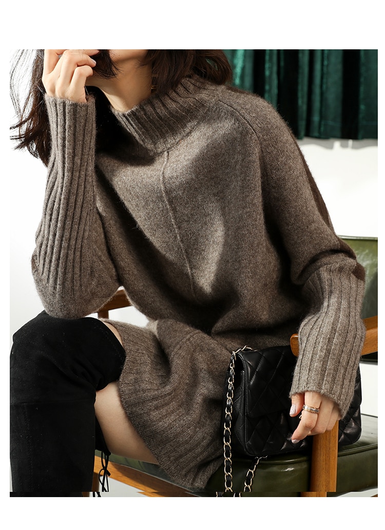 Women's Contrast Sleeve Knitted Dress