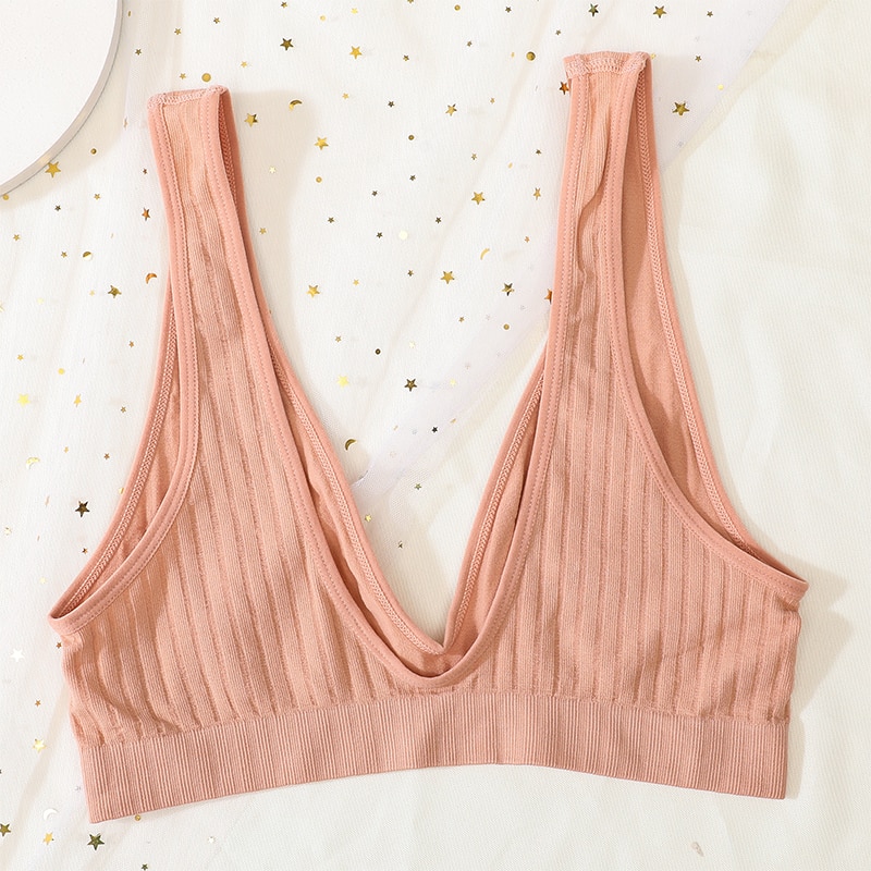 Women's Ribbed Fabric Seamless Bra