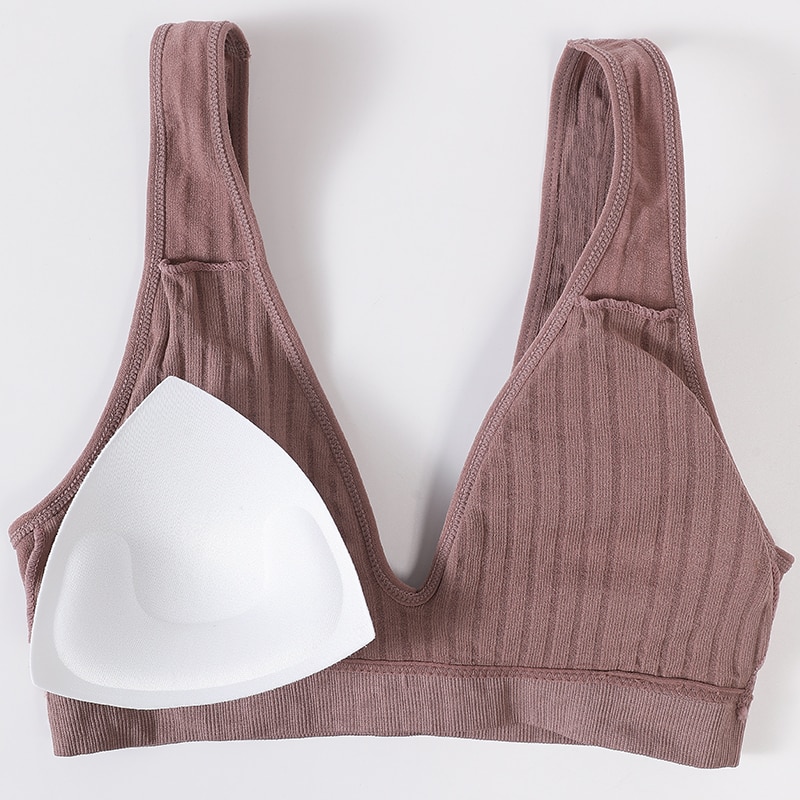 Women's Ribbed Fabric Seamless Bra