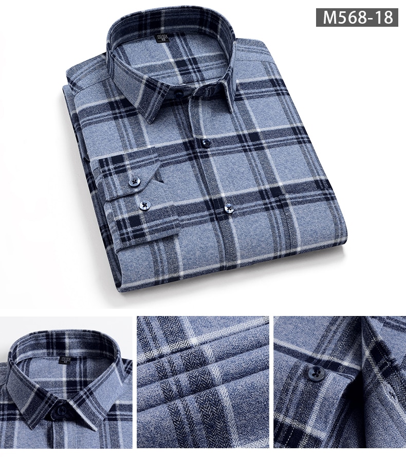 Men's Pure Cotton Plaid Shirt Men's Pure Cotton Plaid Shirt