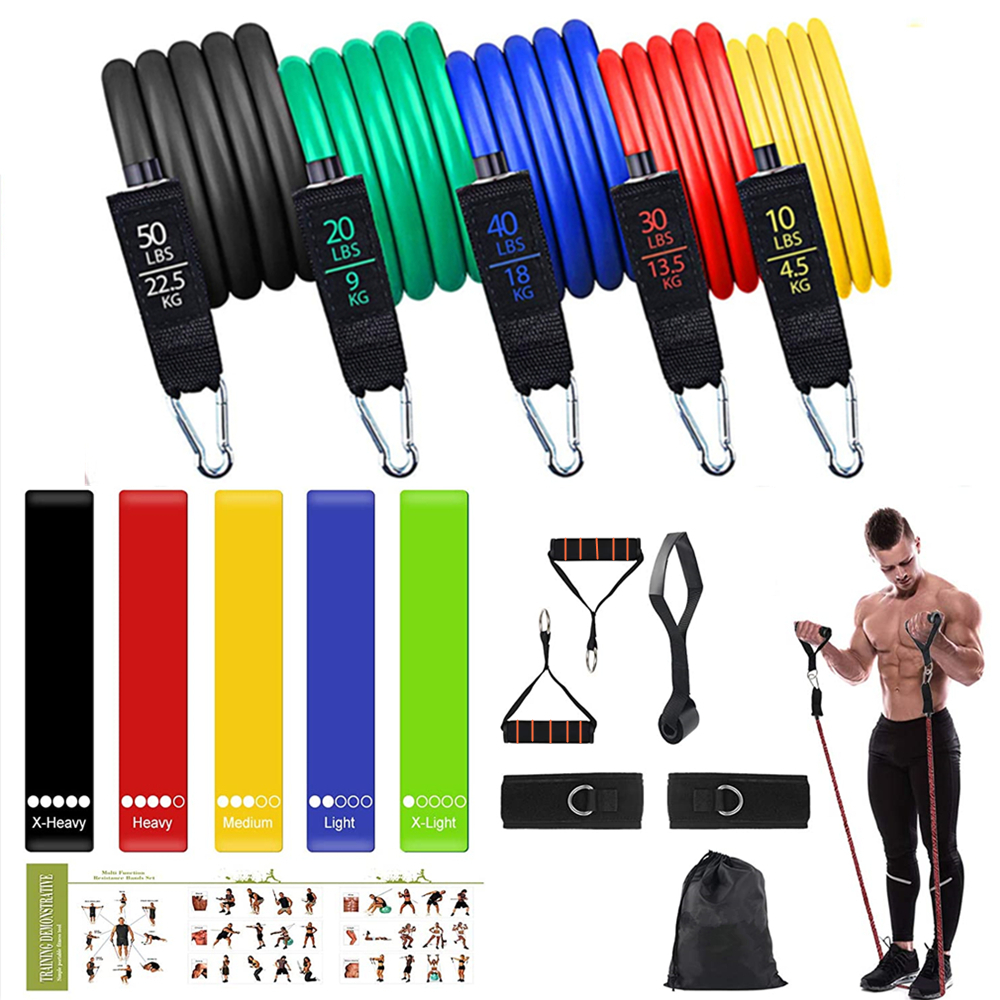 Elastic Resistance Fitness Bands Set