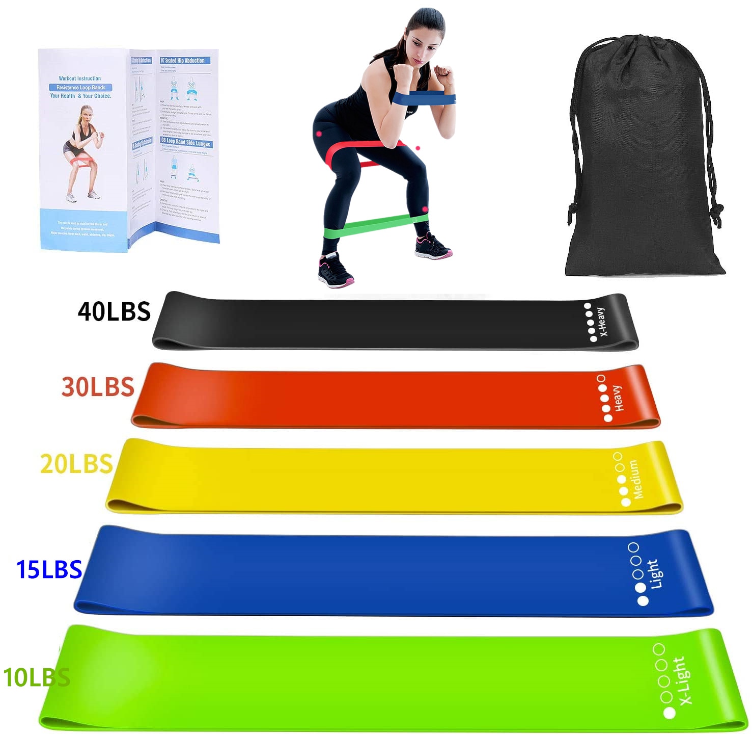 Elastic Resistance Fitness Bands Set Elastic Resistance Fitness Bands Set