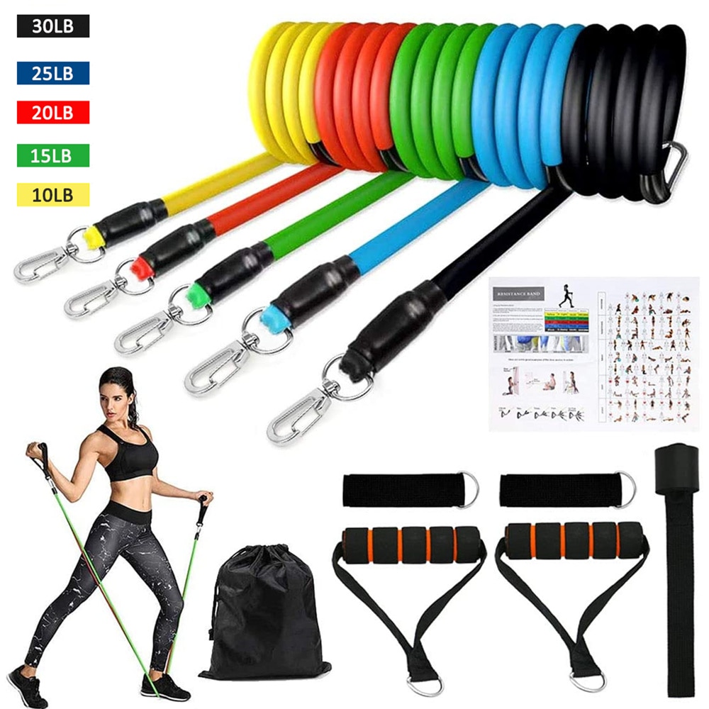 Elastic Resistance Fitness Bands Set Elastic Resistance Fitness Bands Set