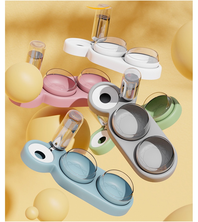 Triple Cat Bowl with Automatic Water Feeder