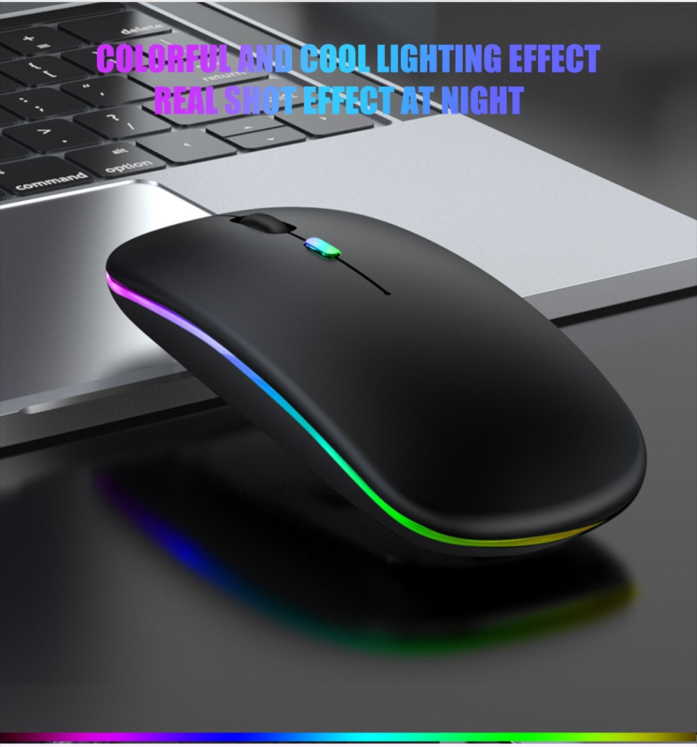 Wireless Rainbow LED Flat Ergonomic Mouse Wireless Rainbow LED Flat Ergonomic Mouse
