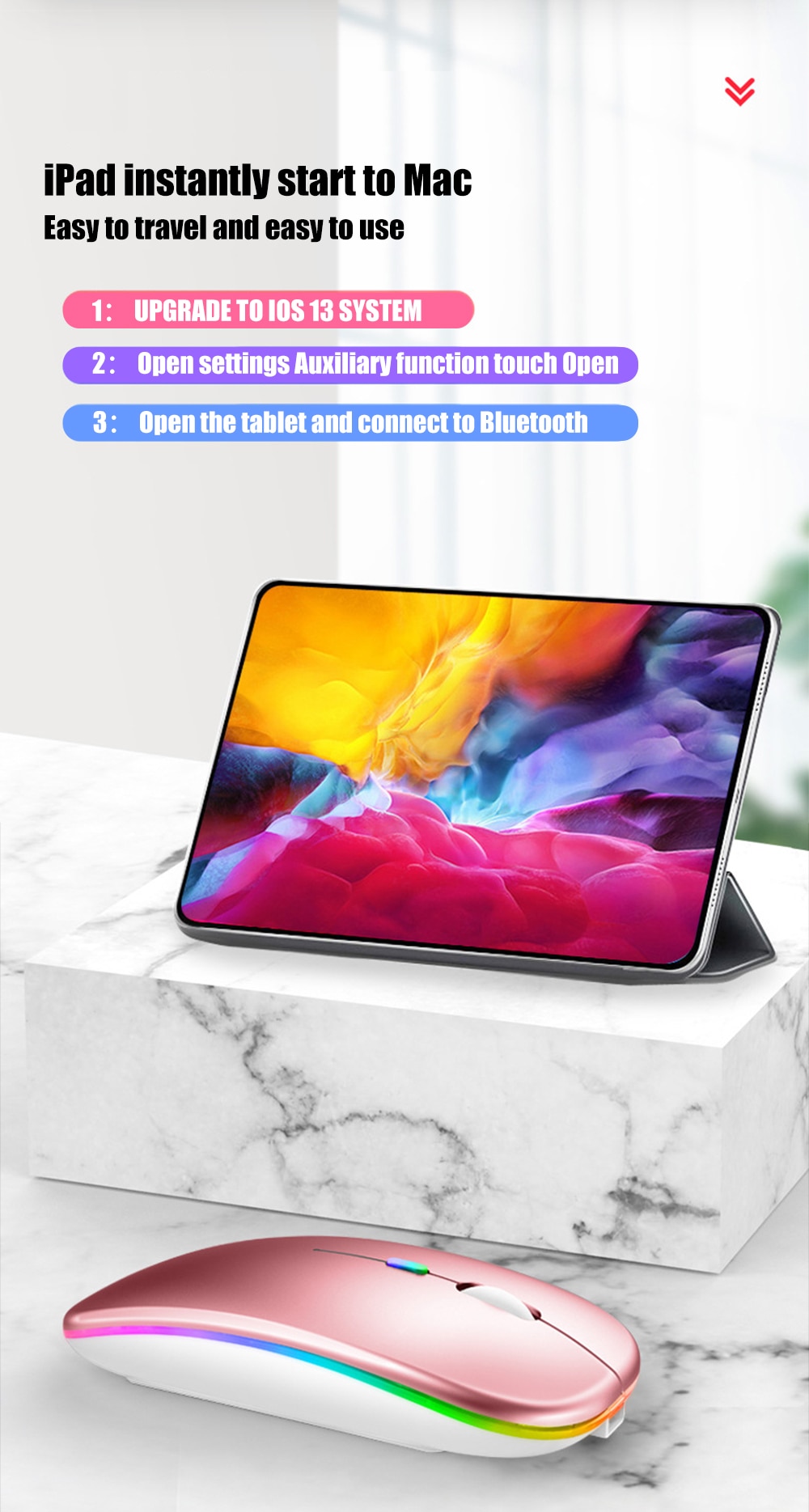 Wireless Rainbow LED Flat Ergonomic Mouse Wireless Rainbow LED Flat Ergonomic Mouse