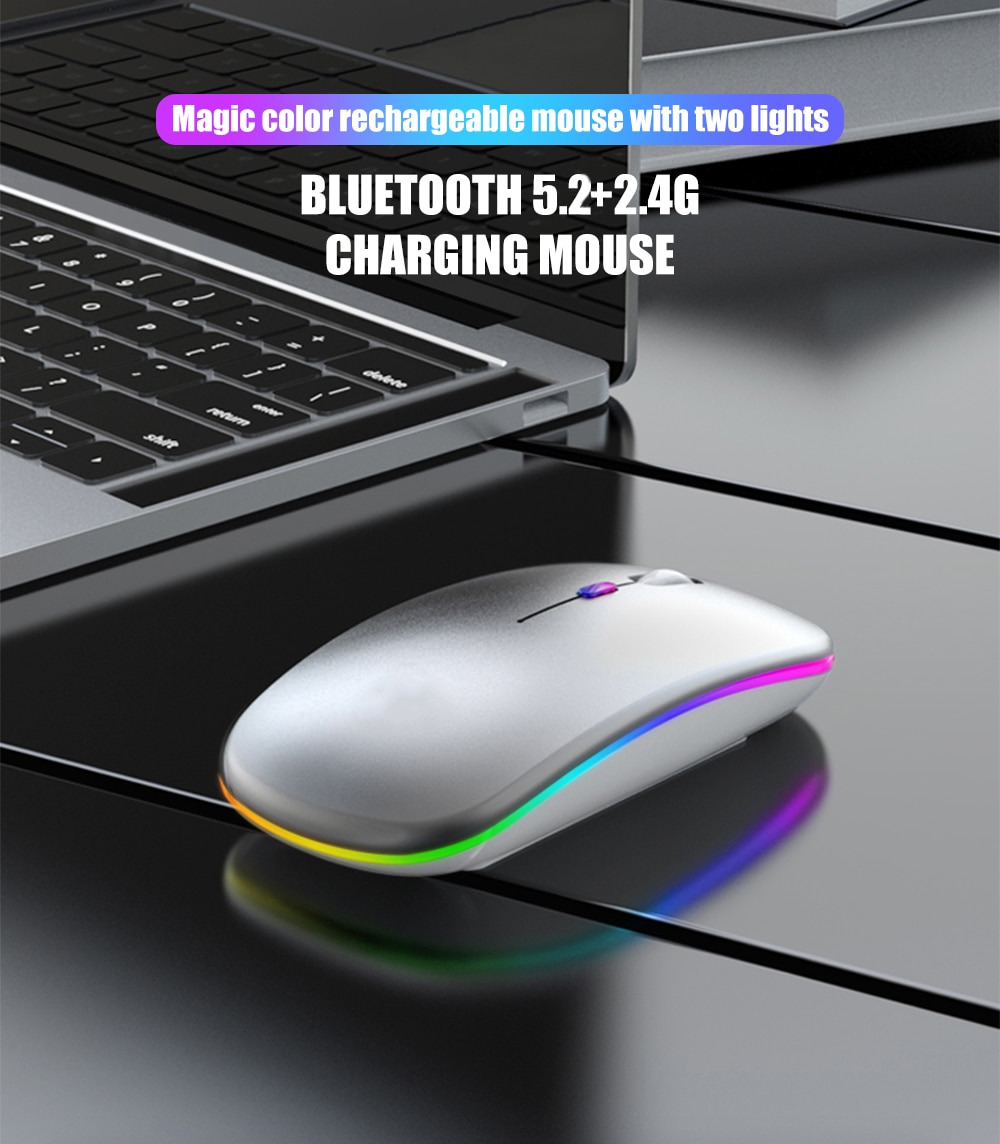 Wireless Rainbow LED Flat Ergonomic Mouse Wireless Rainbow LED Flat Ergonomic Mouse
