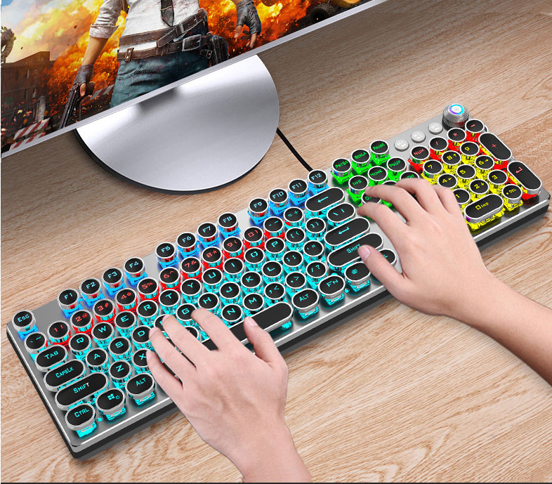 Steampunk Style Mechanical Gaming Keyboard