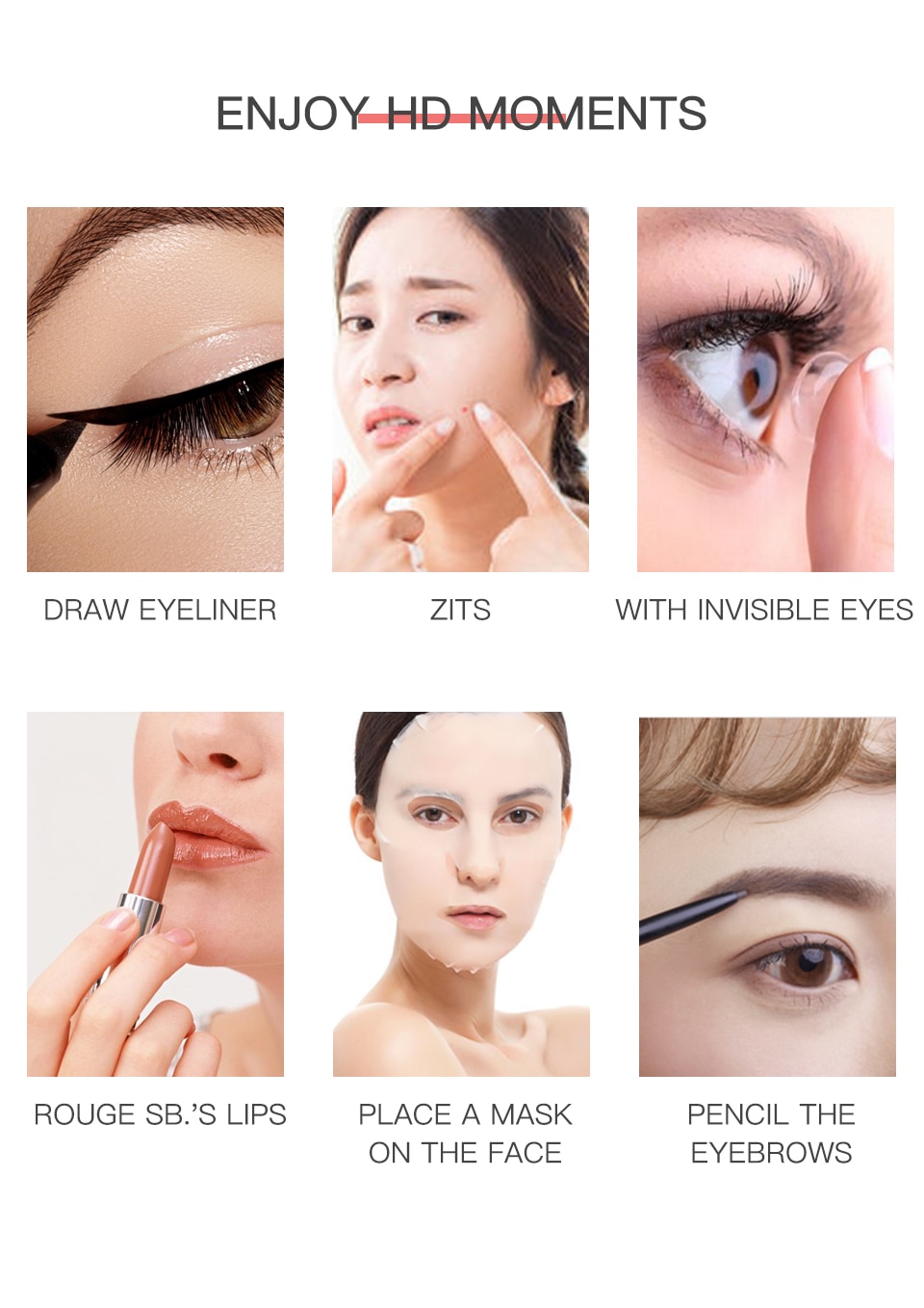 10X Magnifying Rotatable Double Sided Makeup Mirror with LED Light