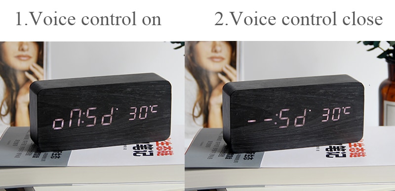 LED Digital Alarm Clock with Humidity and Temperature Sensors