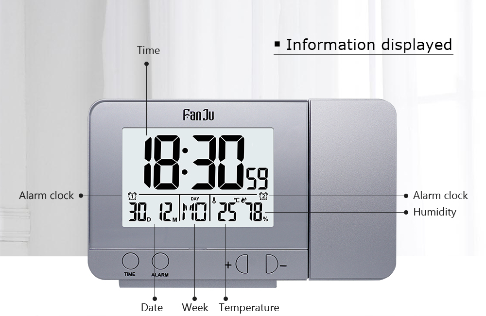 Digital Alarm Clocks with Time Projection