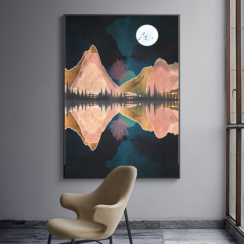 Color Block Landscape Canvas Poster