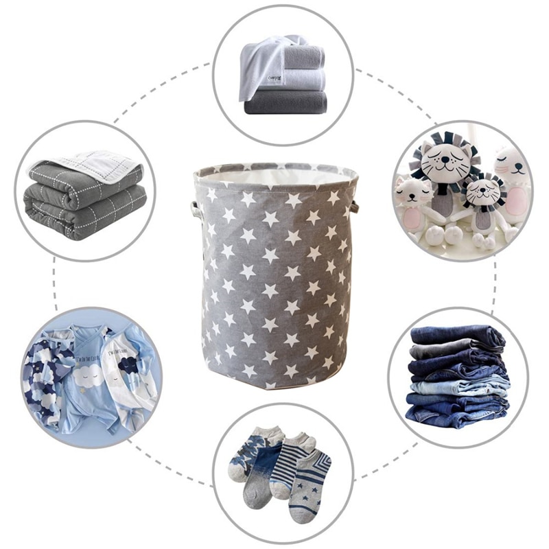 Star Print Laundry Basket