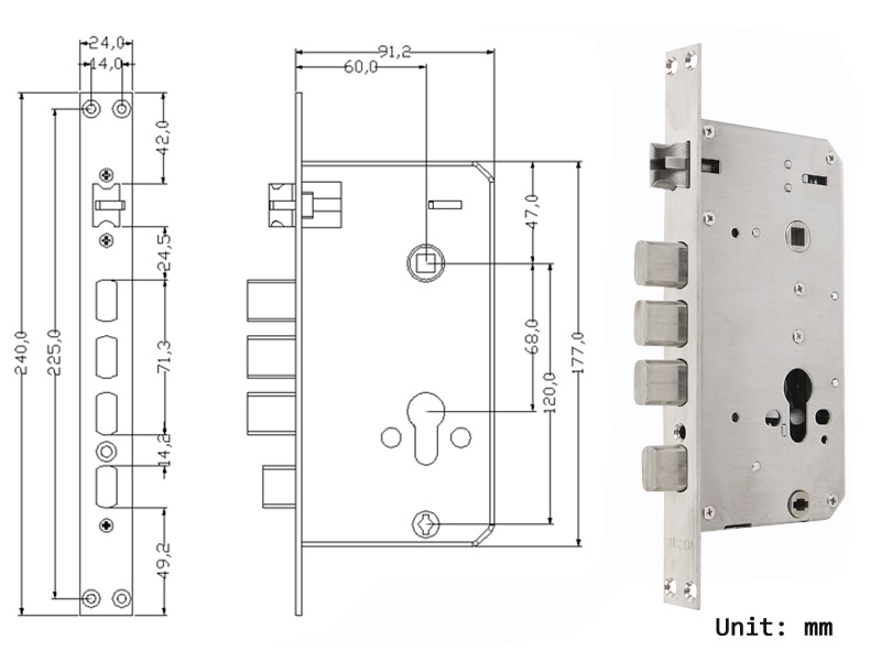 Universal Electronic Door Lock with Fingerprint Unlock