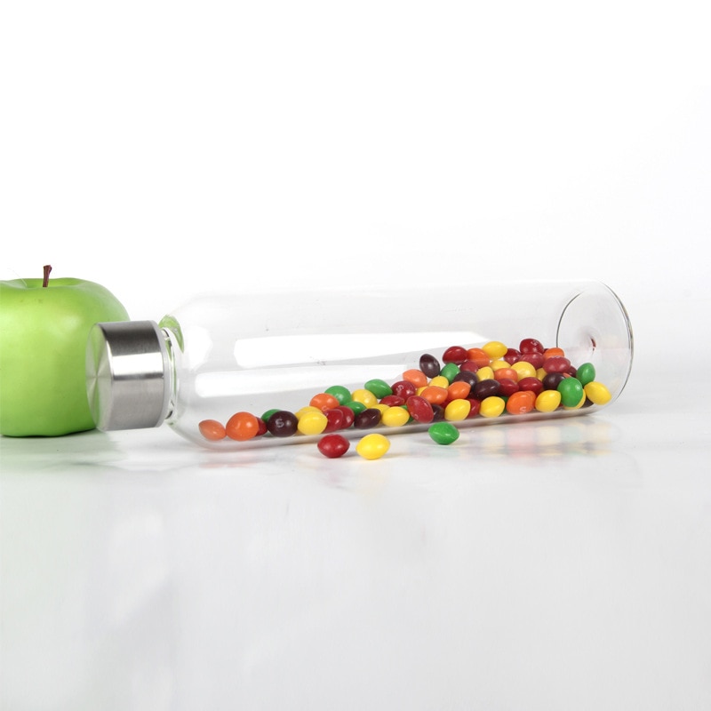 Glass Water Bottle with Stainless Steel Lid