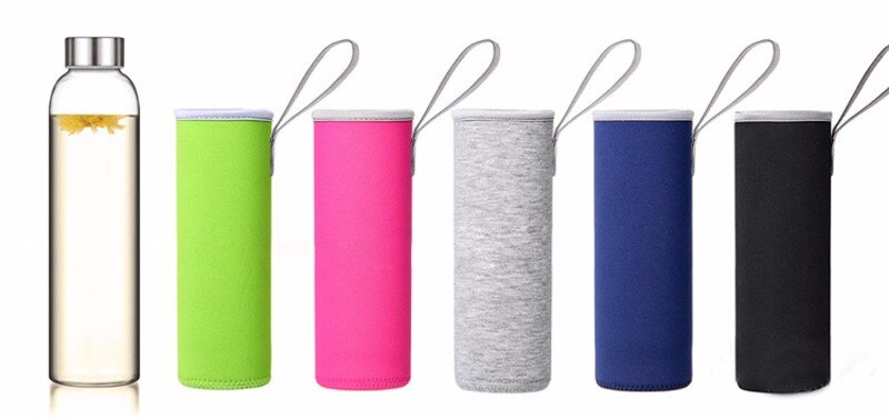 Glass Water Bottle with Stainless Steel Lid