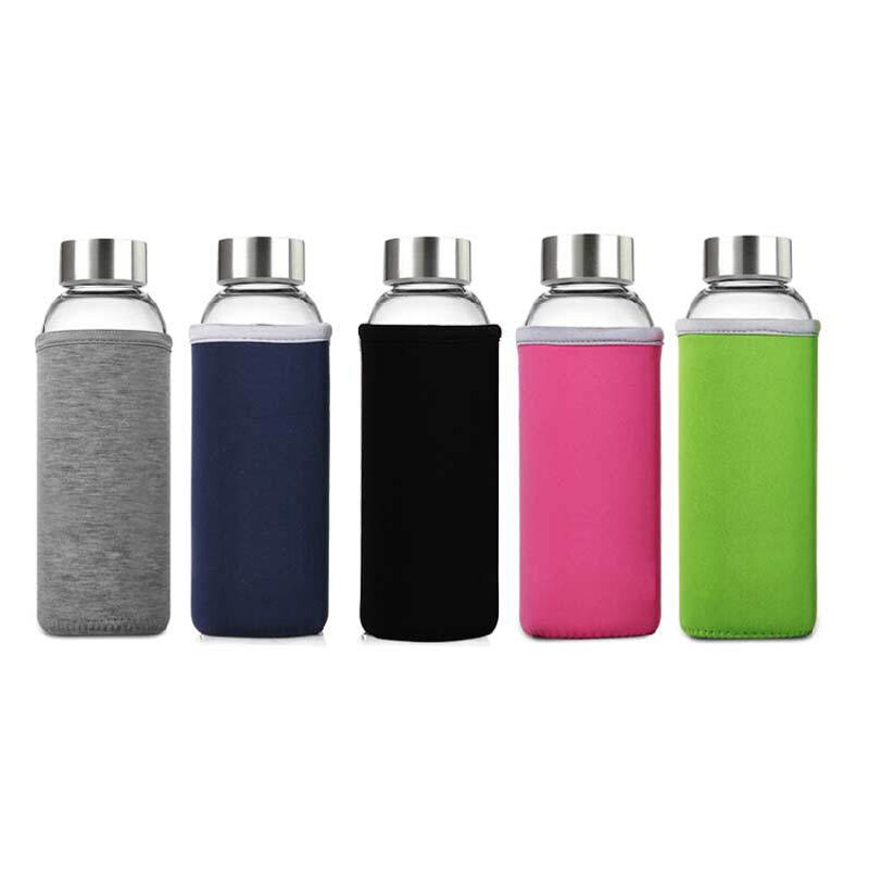 Glass Water Bottle with Stainless Steel Lid