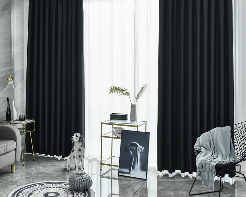 Solid Blackout Windows Curtains for Living Room
